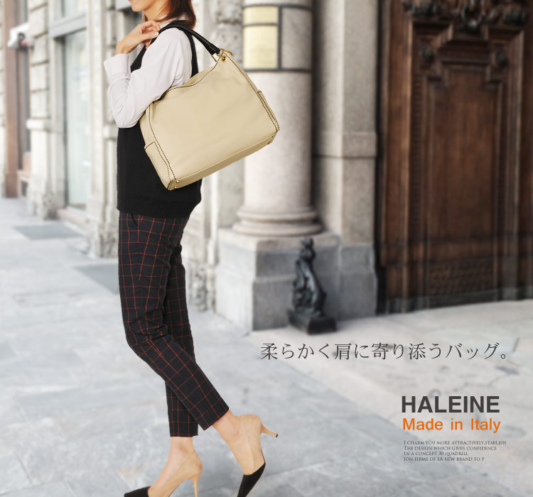 HALEINE [アレンヌ] 牛革 トート バッグ ハンドステッチ イタリア製 / レディース