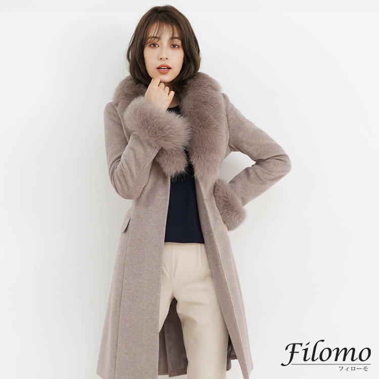 カシミヤ ブレンド ウール ロング コート レディース Filomo