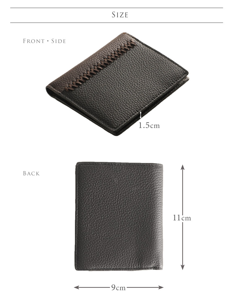 Mia Borsa/ミアボルサ 牛革 二つ 折り 財布 メンズ 薄型 コンパクト