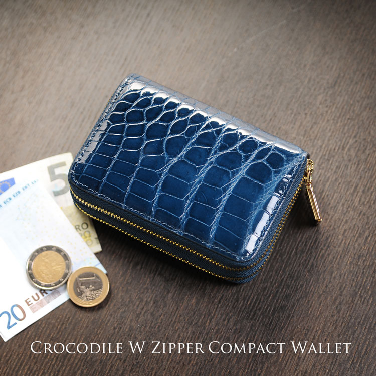 クロコダイル コンパクト財布 Wファスナー