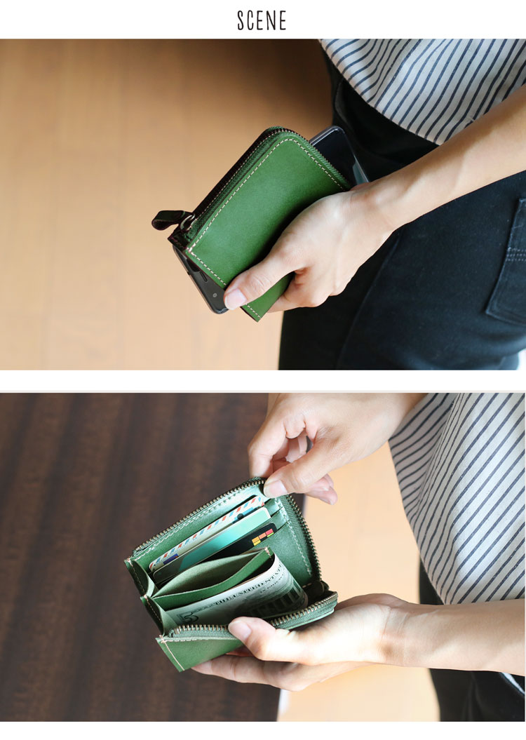 栃木レザー 本革 コンパクト財布 サイフ 日本製