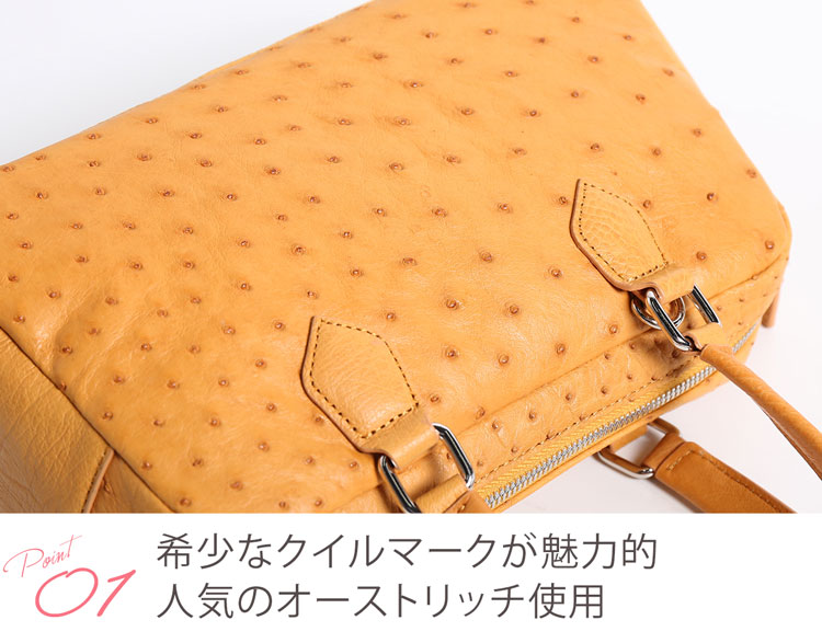 【美品】ハンドバッグ ショルダーバッグ 2wayオーストリッチ 南京錠 0185