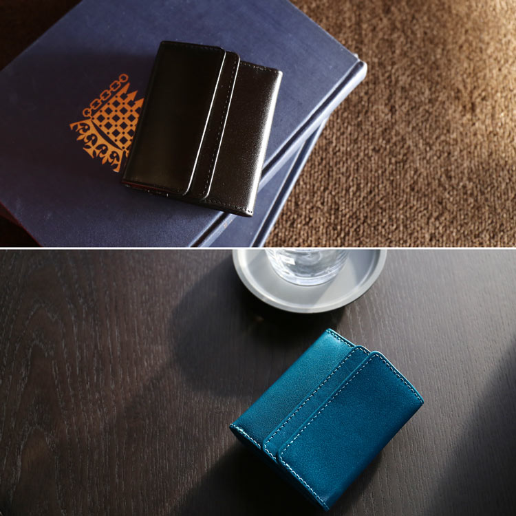 ブルー ブラック コンパクト財布