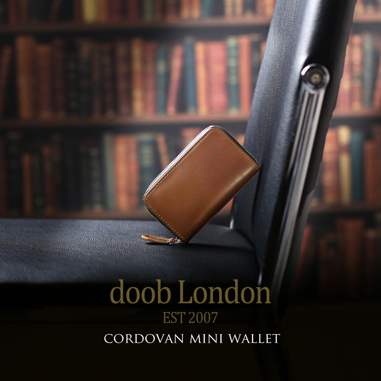 doob London コードバン コンパクト 財布 小さい ラウンドファスナー  メンズ グリーン