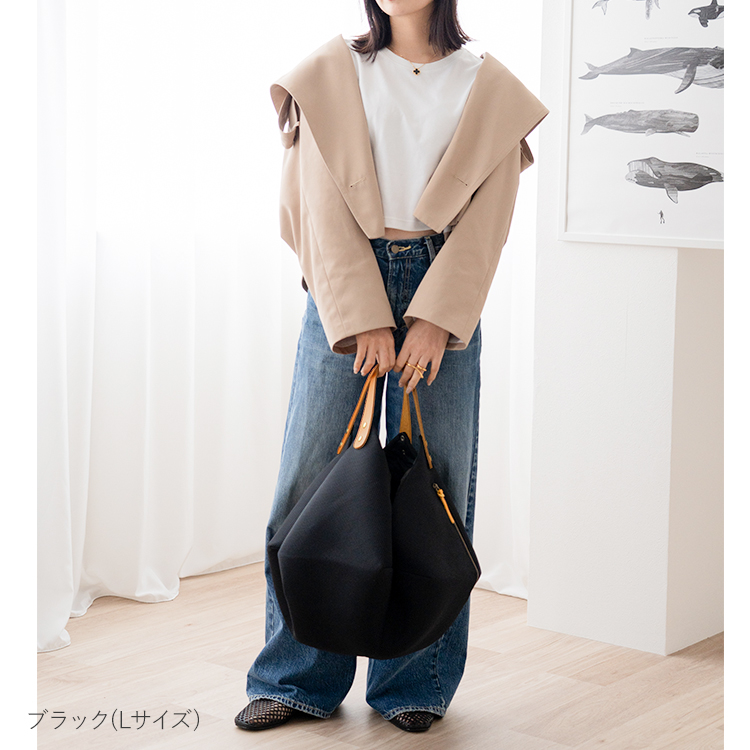 HALEINE ハンドバッグ オリガミバッグ Mサイズ Lサイズ 洗える 畳める バッグ ヌメ革 日本製