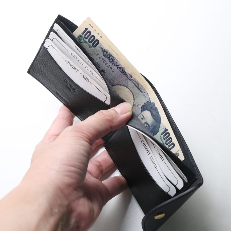 ベジタブルタンニン 鞣し イタリアンレザー 日本製 二つ折り 財布 ミニマル ウォレット サステナブル