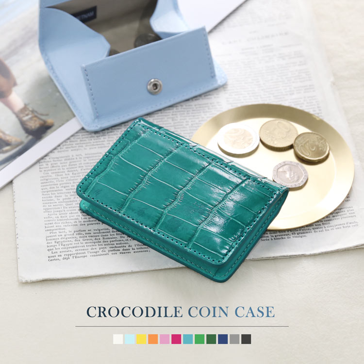 クロコダイル 小銭入れ レディース ボックス型 コンパクト財布