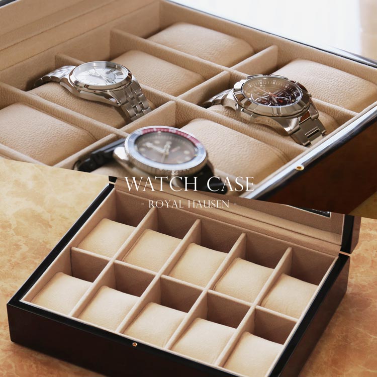 天板ガラスの腕時計ボックス ウォッチケース 10本収納可能素材アルミ