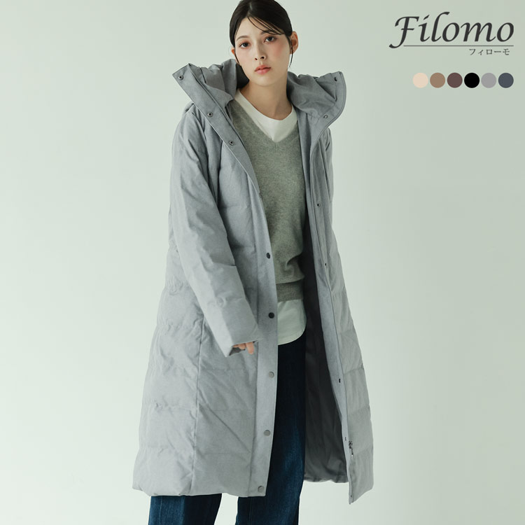 Filomo ダウンコート レディース ロング ダウン90% 5F (2499r)