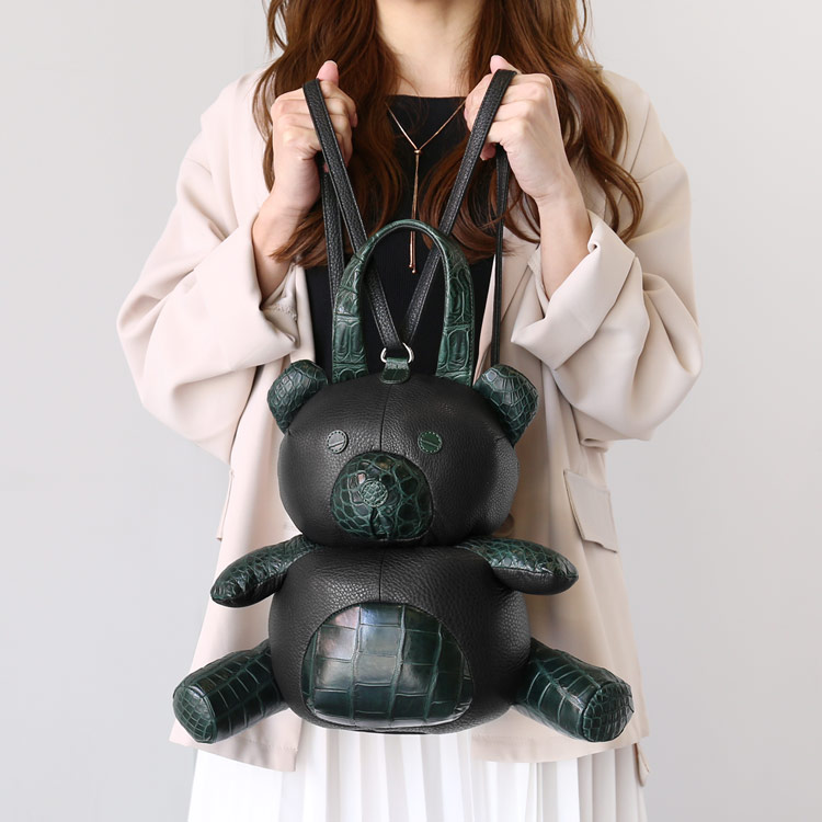 本革 リュック くま ぬいぐるみ ベア 可愛い