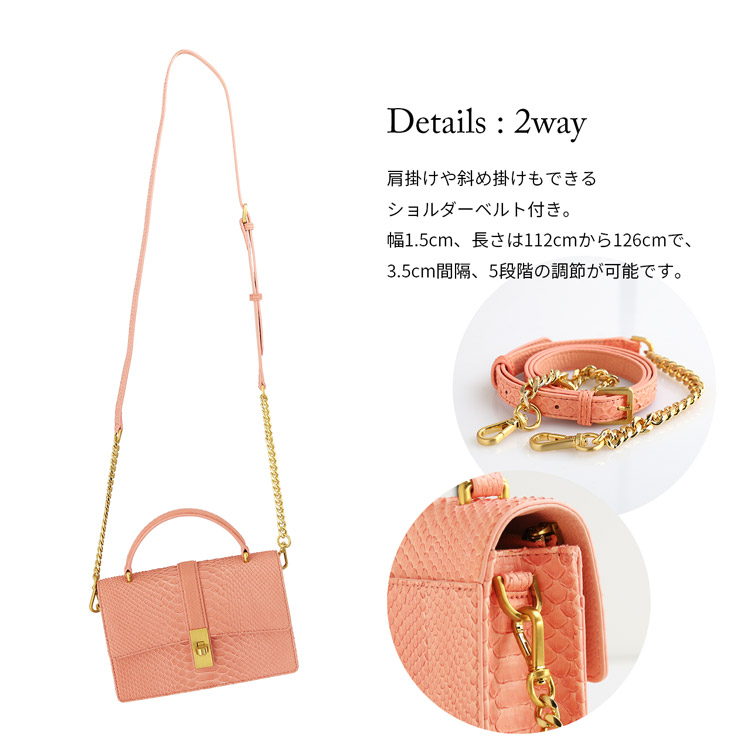 ダイヤモンドパイソン 2wayバッグ レディース