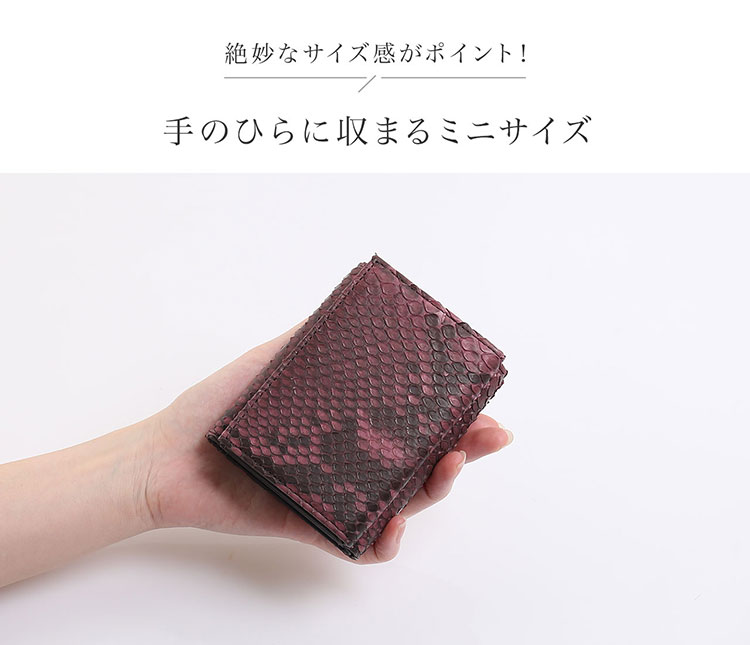 パイソン 小さい財布 手のひらサイズ レディース