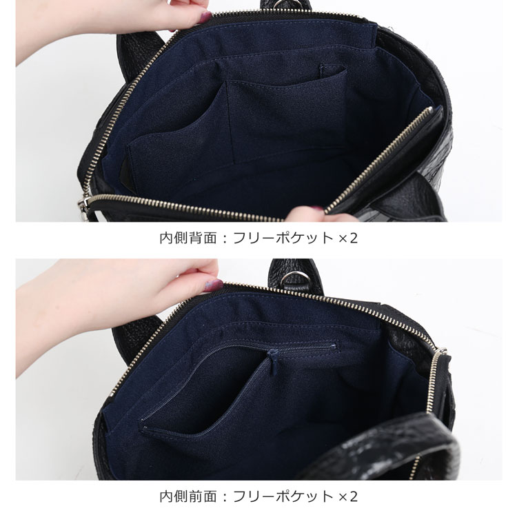 クロコダイル ミニバッグ 目地染め 2WAY デザイン 日本製 レディース