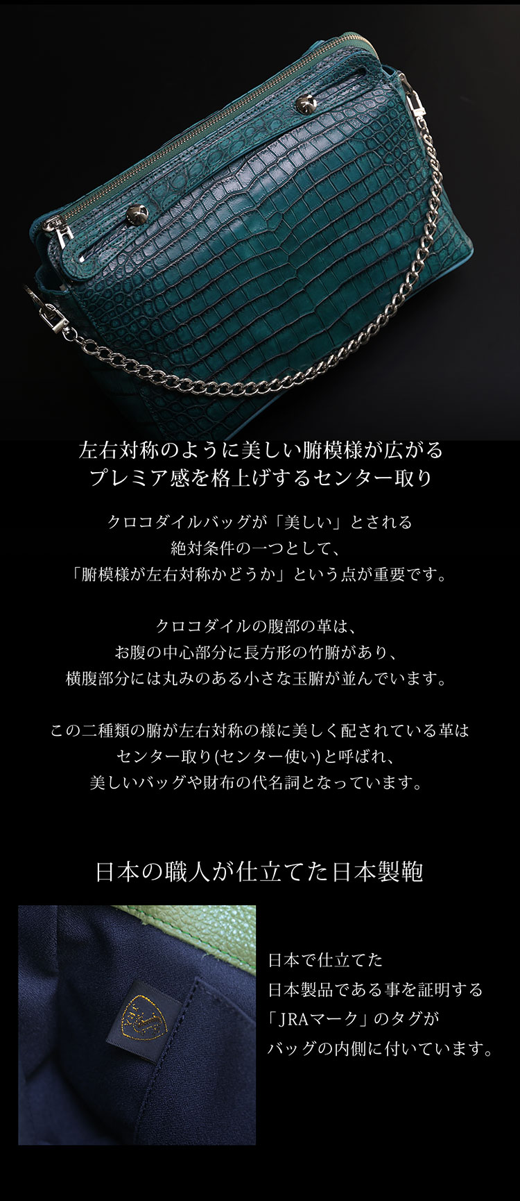 スモールクロコダイルチェーンメンズ2wayバッグ
