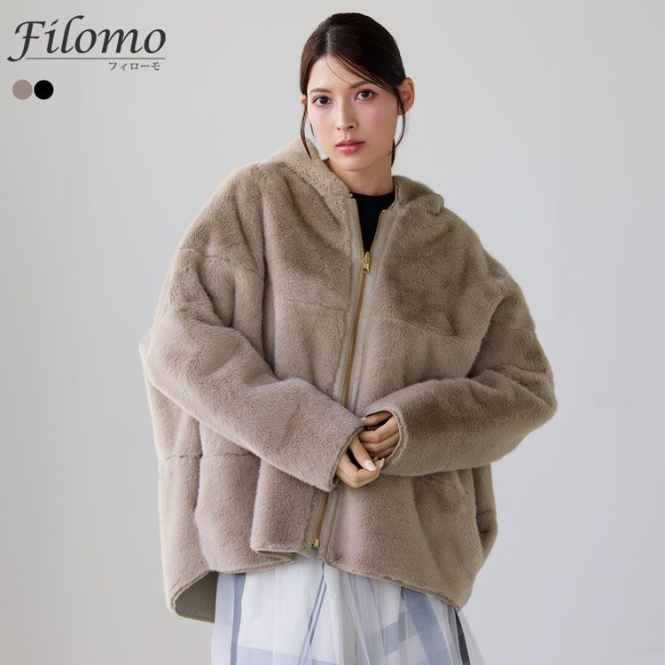 リバーシブル ファー ジャケット エコファー フェイクファー リアル 毛皮 コート ジャケット アウター ファージャケット