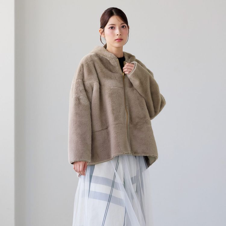 リバーシブル ファー ジャケット エコファー フェイクファー リアル 毛皮 コート ジャケット アウター ファージャケット