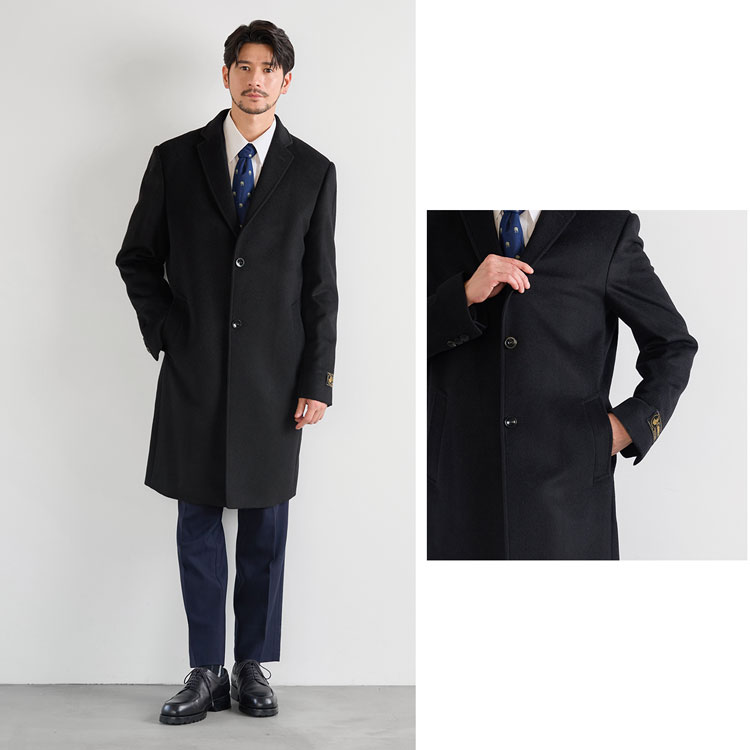 カシミヤ100% メンズ チェスターコート