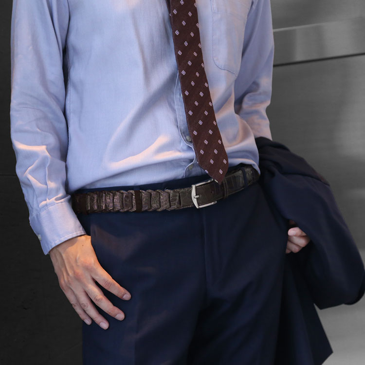 本革メンズベルトメッシュ鰐革