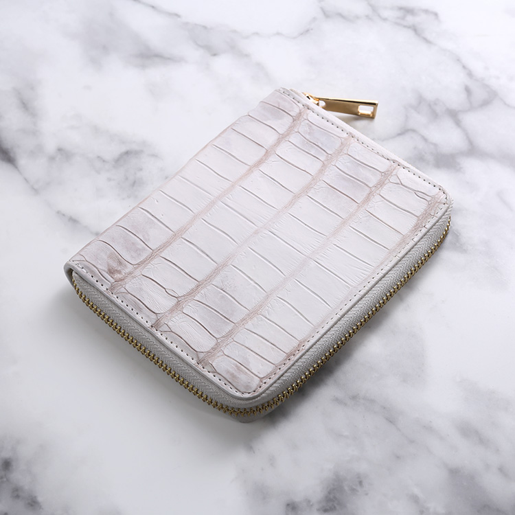 ヒマラヤクロコダイル マット ラウンドファスナー 多機能財布 オーガナイザー カードケース