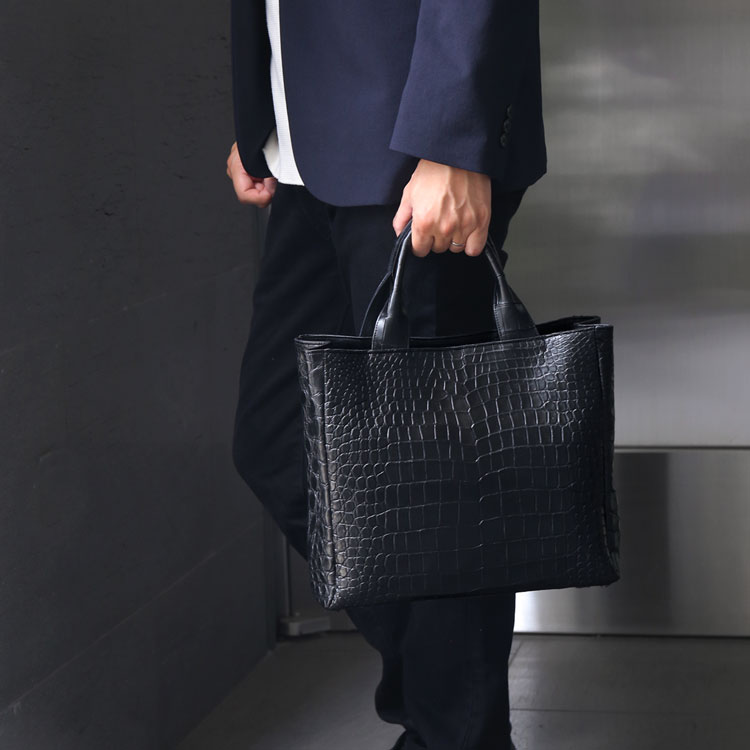 日本製クロコダイルトートバッグ