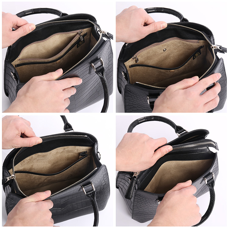 ナイルクロコダイル ハンドバッグ クロコダイルバッグ 本革 センター取り マット加工