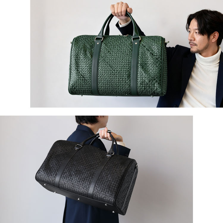 パイソンメッシュ大型ボストンバッグ