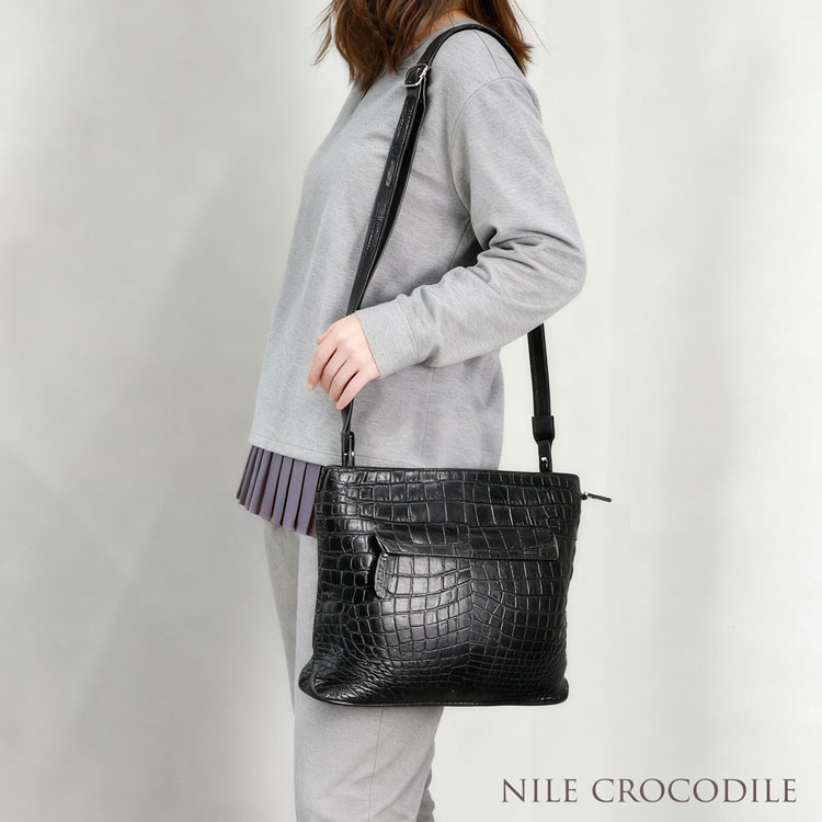 ナイルクロコダイル ショルダーバッグ
