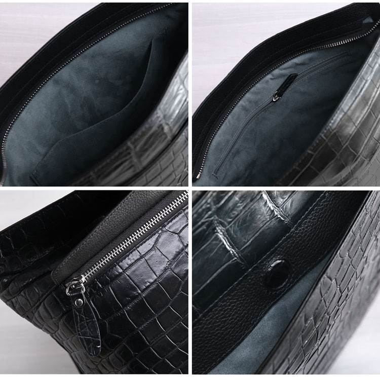 ナイルクロコダイル ショルダーバッグの内装