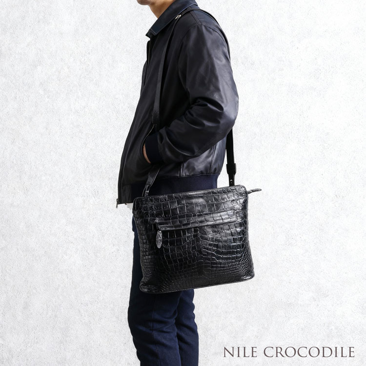 ナイルクロコダイル ショルダーバッグ