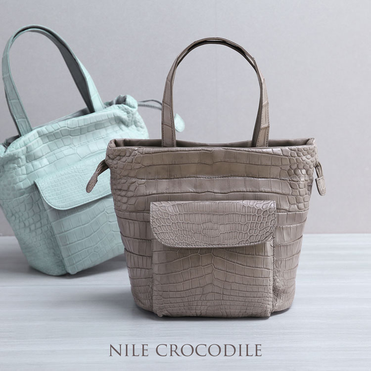 ナイルクロコダイルレディースハンドバッグ