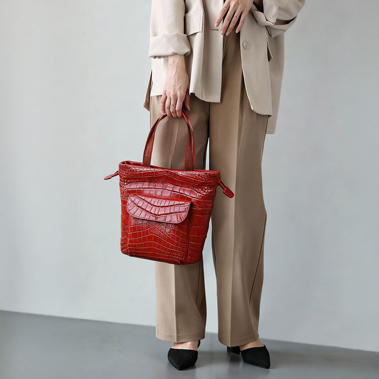 ナイルクロコダイルレディースハンドバッグ