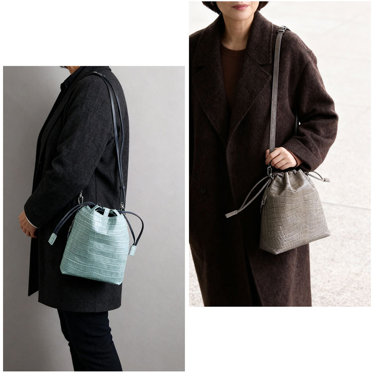 ナイルクロコダイル2way巾着バッグ