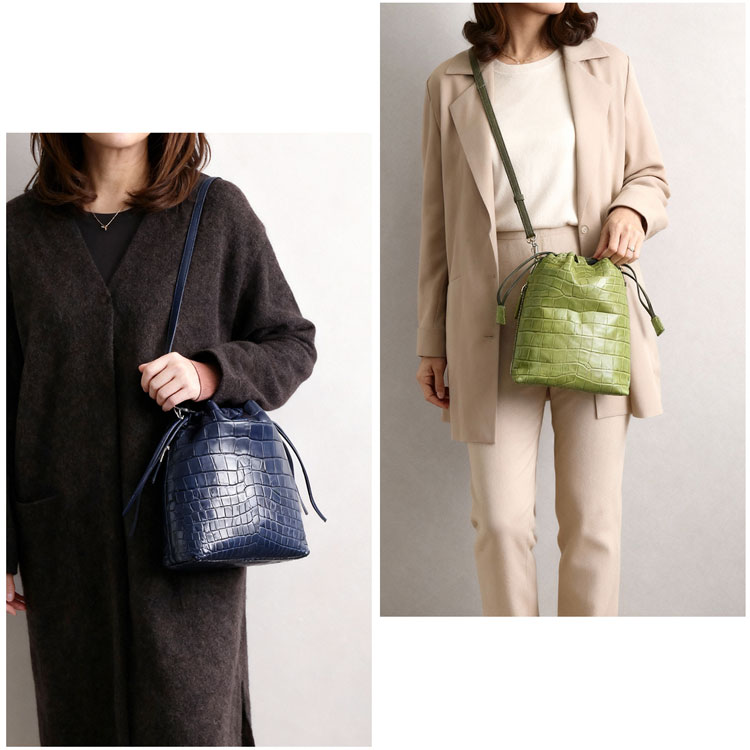 ナイルクロコダイル2way巾着バッグ