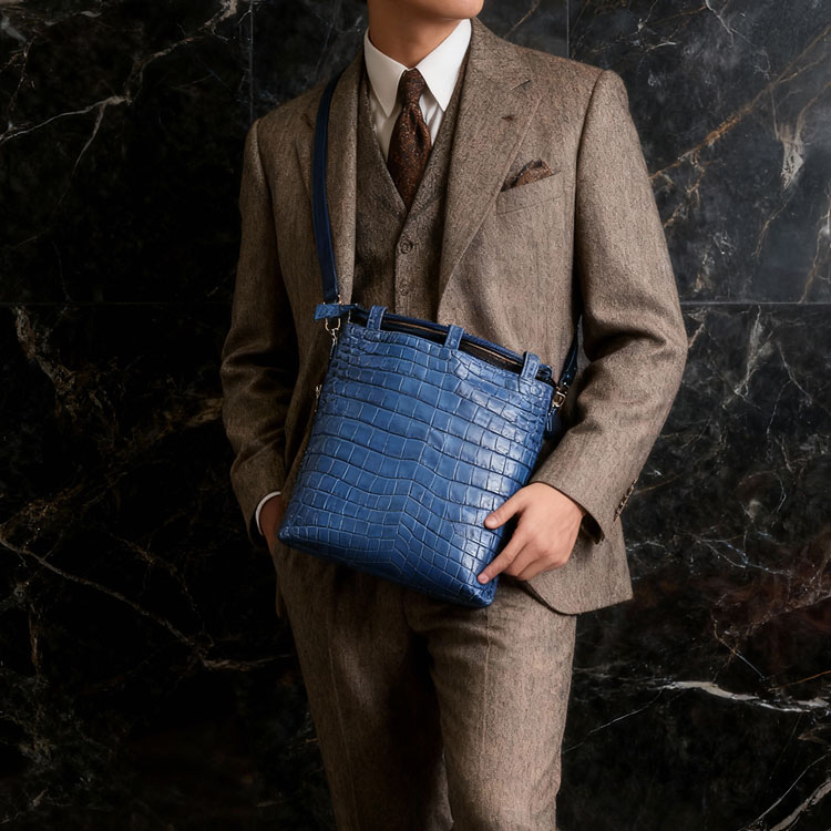 ナイルクロコダイル2way巾着バッグ