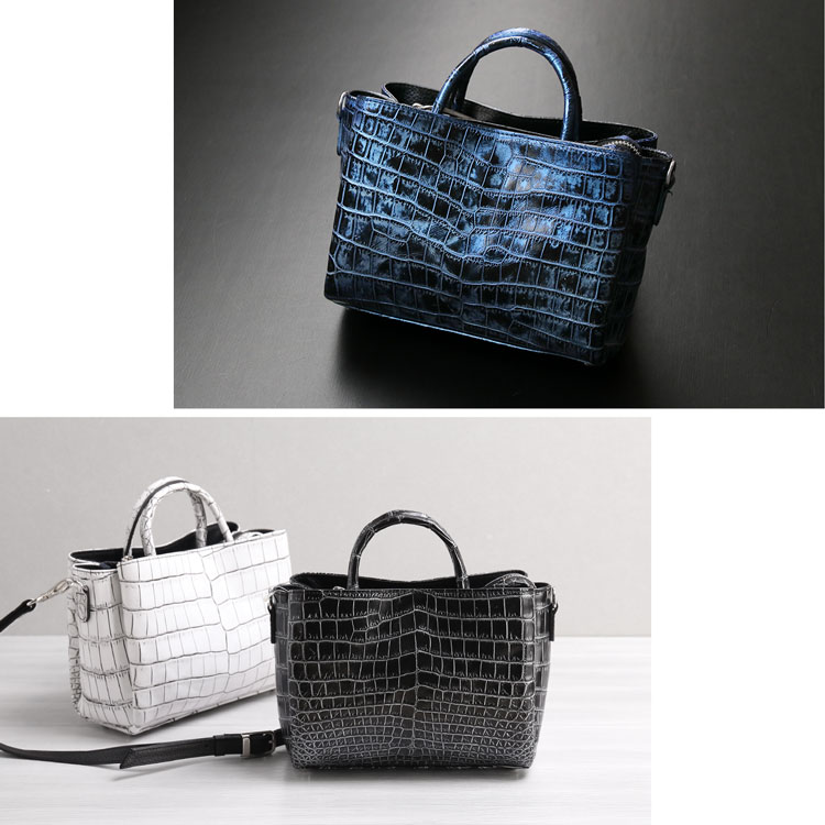 ナイルクロコダイル 日本製 2way ハンドバッグ