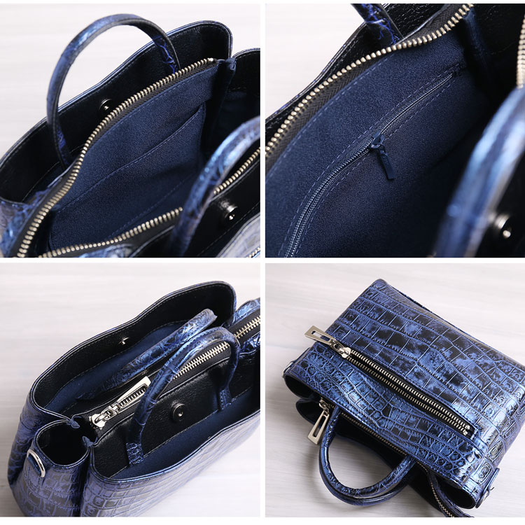 クロコダイルミニハンドバッグの内装