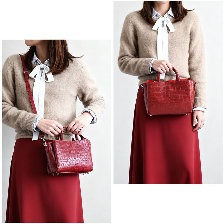 ナイルクロコダイル 日本製 2way ハンドバッグ