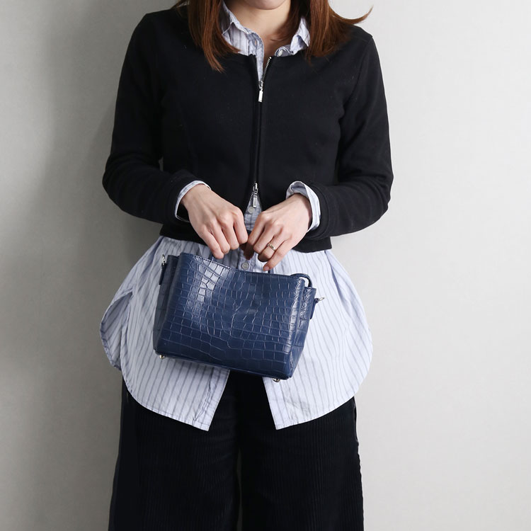 ナイルクロコダイル 日本製 2way ハンドバッグ
