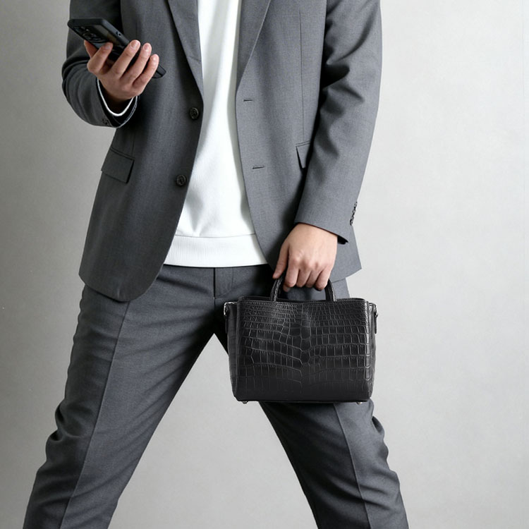 ナイルクロコダイル 日本製 2way ハンドバッグ