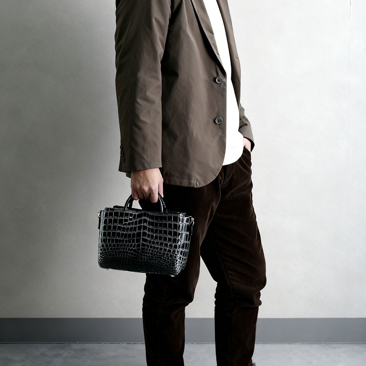 ナイルクロコダイル 日本製 2way ハンドバッグ