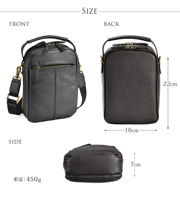 HAMILTON メンズ 牛革 ショルダーバッグ 手提げ