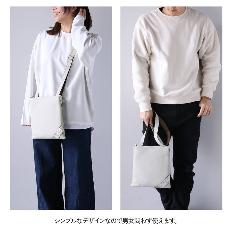 Jamale牛革＆クロコダイルショルダーバッグ日本製