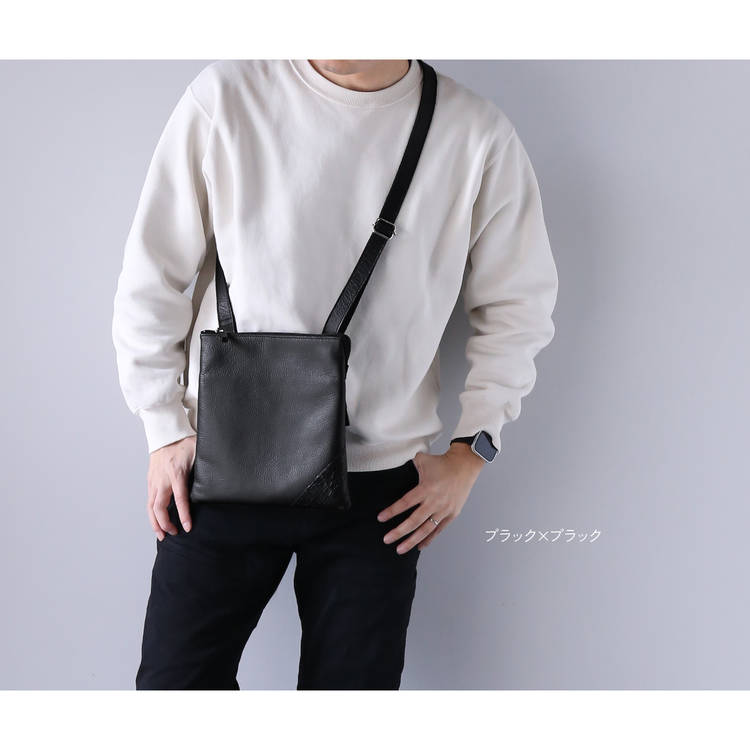 Jamale牛革＆クロコダイルショルダーバッグ日本製