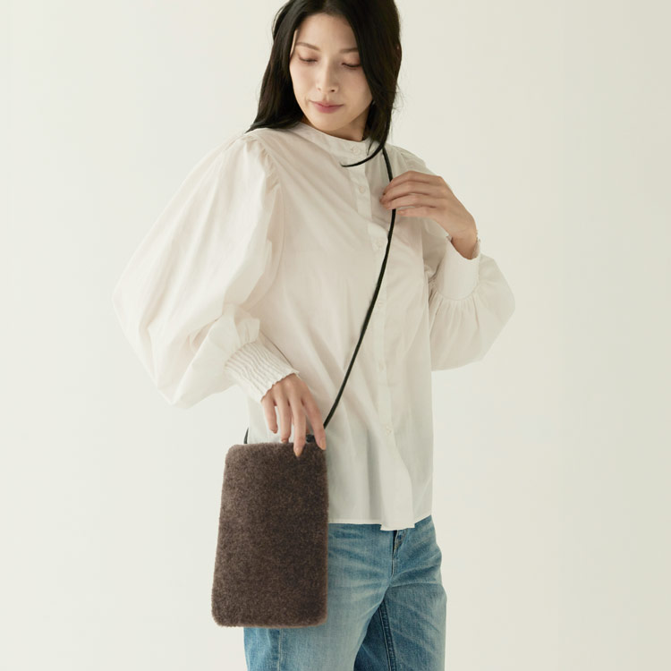 ファーバッグ ショルダー エコファー 斜めがけ バッグ レディース ムートン風 フェイク