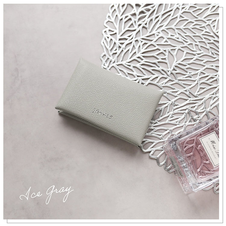 グレー 本革 おしゃれ カードケース