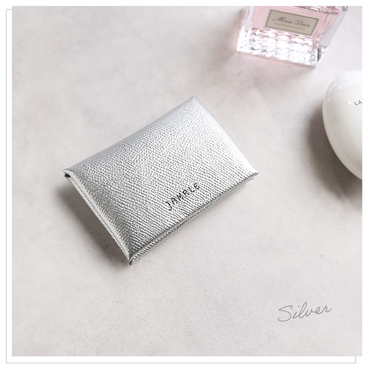 シルバー 本革 おしゃれカードケース