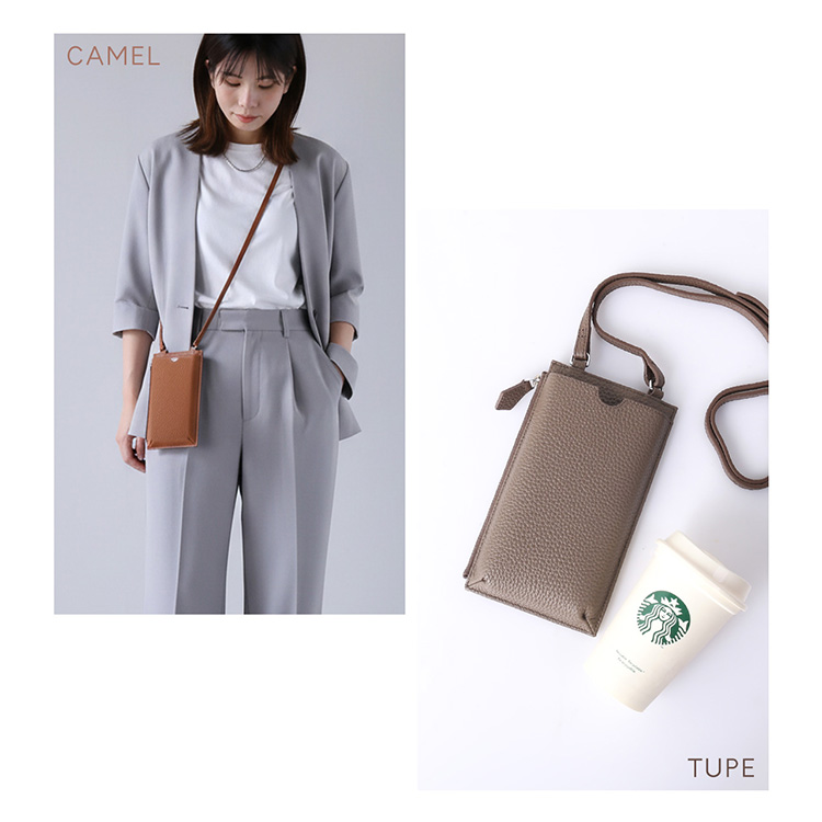 スマホショルダー スマホポーチ お財布機能 ミニショルダーバッグ カードホルダー 牛革 シボ感 斜め掛け レディース 本革 (07000709r)