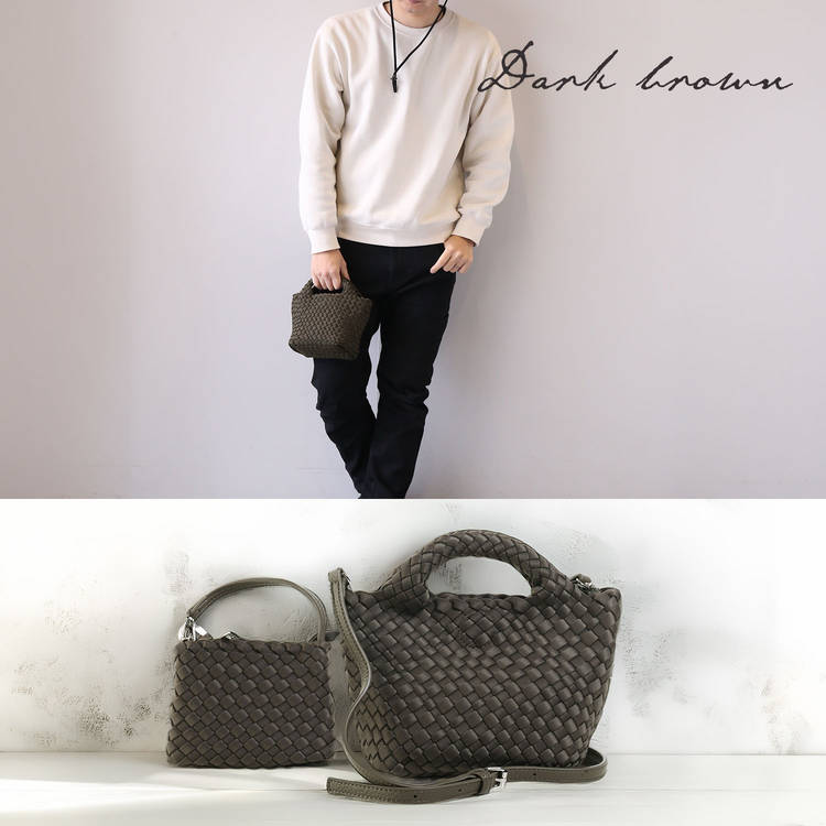 mienoミニトートバッグ ダークブラウン