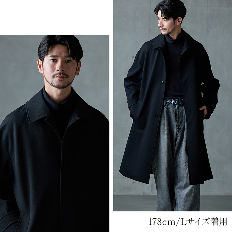 メンズ ステンカラーコート キャメル