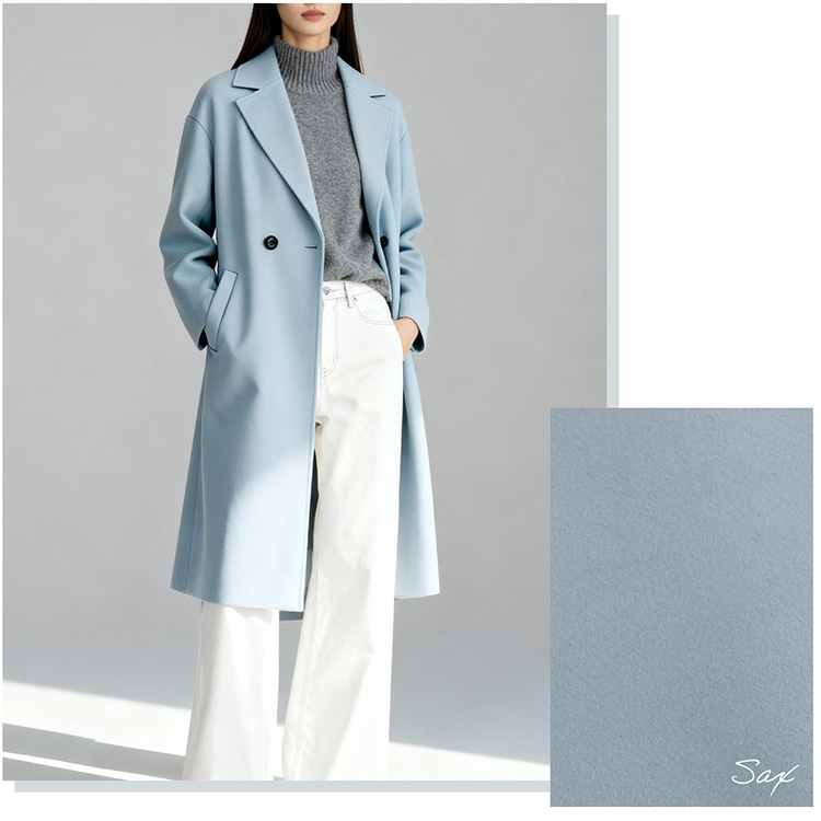 チェスターコート サックス ブルー